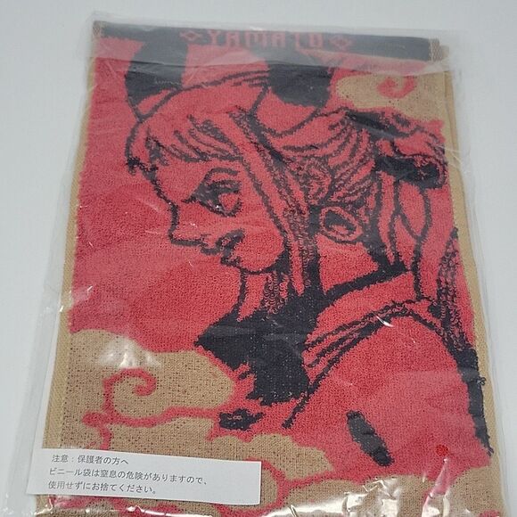 Ban Dai One Piece Luffy Red Hand Towel Japan NEW 23" x 8" Cotton Yamato - Picture 2 of 8